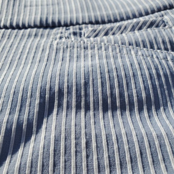 Ann Klein Blue White Stretchy Striped Ankle Trousers Size 2 - Picture 6 of 7